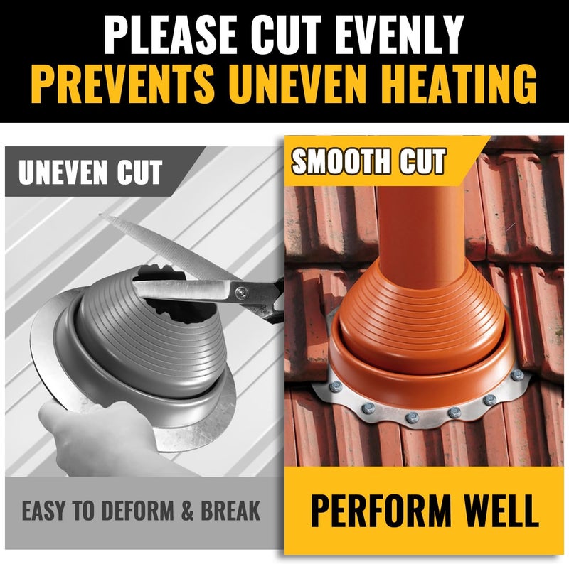 VIVIDA #3 Silicone Metal Roof Pipe Flashing Boot, High Temp Flexible Roof Jack Vent Boot for Pipe OD 1/4" to 5", Screws & Hex Socket Included, 1 Pack - Image 3